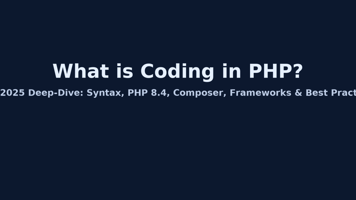 What is Coding in PHP? (2025 Guide) – Basics, OOP, PHP 8.4 Features, Composer & Laravel